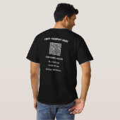 Branded Business Logo and QR Code T-Shirt Template (Schwarz voll)