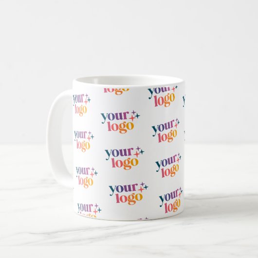 Branded Business Logo Pattern Mug Kaffeetasse (Vorderseite Links)