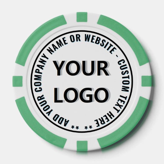 Branded Company Logo and Text Poker Chips Example (Vorderseite)