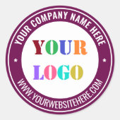 Branded Company Logo Text Round Sticker Template (Vorderseite)