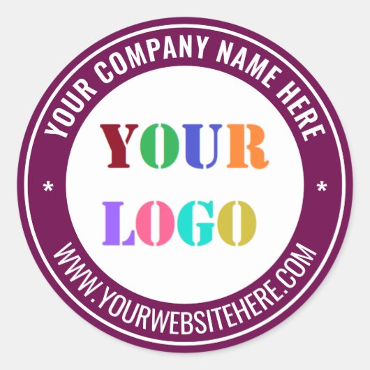 Branded Company Logo Text Round Sticker Template (Vorderseite)