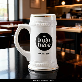 Branded Custom Text & Logo Beer Stein Mug Bierglas