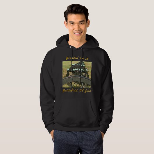 Branded In A Battlefield Of Gold Black Hoodie Mens (Vorne ganz)
