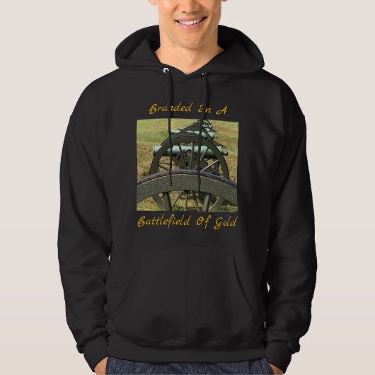 Branded In A Battlefield Of Gold Black Hoodie Mens (Vorderseite)