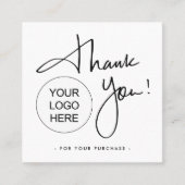 Branded Thank You Logo Modern Quadratische Visitenkarte (Vorderseite)