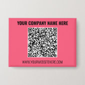 Branded Your QR Code and Text Promotional Button (Vorderseite)