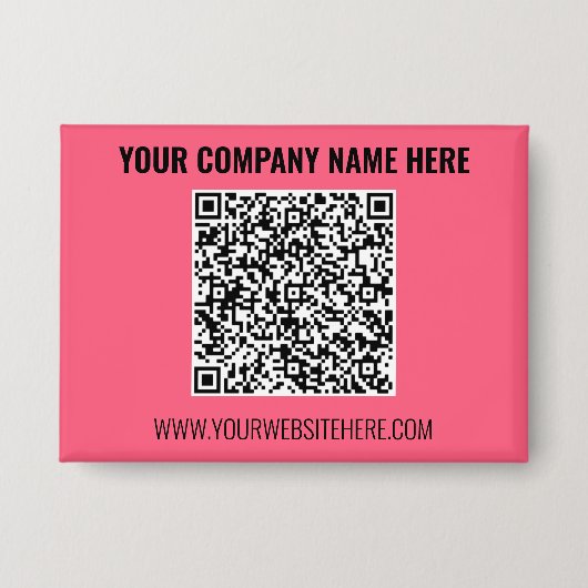 Branded Your QR Code and Text Promotional Button (Vorderseite)