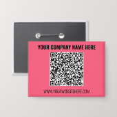 Branded Your QR Code and Text Promotional Button (Vorderseite/Rückseite)