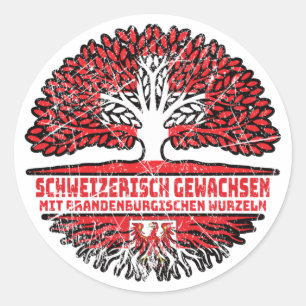Brandenburg Brandenburgisch Schweizer Schweiz Baum Runder Aufkleber