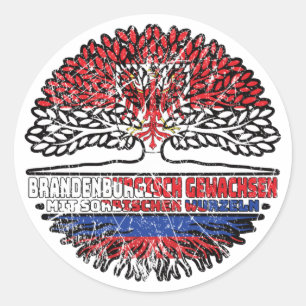 Brandenburg Brandenburgisch Sorbisch Sorben Baum Runder Aufkleber