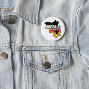 Brandenburg Deutschland Retro Staat Karte Vintag Button