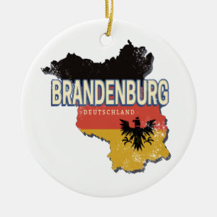 Brandenburg Deutschland Retro Staat Karte Vintag Keramik Ornament