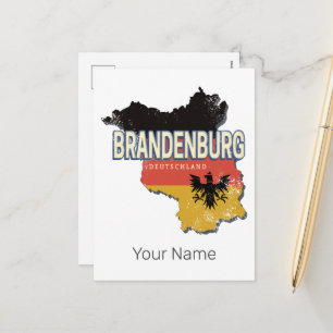 Brandenburg Deutschland Retro-Staatskarte Vintage Feiertagspostkarte