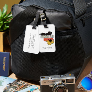 Brandenburg Deutschland Retro-Staatskarte Vintage Gepäckanhänger