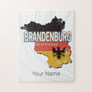 Brandenburg Deutschland Retro-Staatskarte Vintage Puzzle