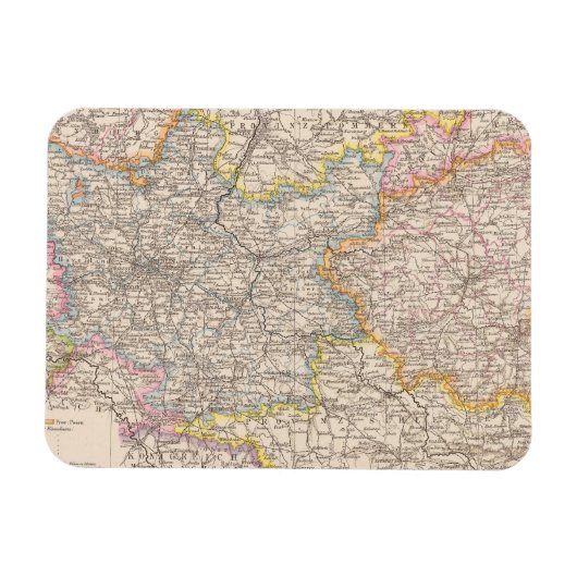Brandenburg, Posen Atlas Karte Magnet (Horizontal)