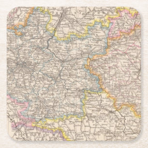 Brandenburg, Posen Atlas-Karte Rechteckiger Pappuntersetzer