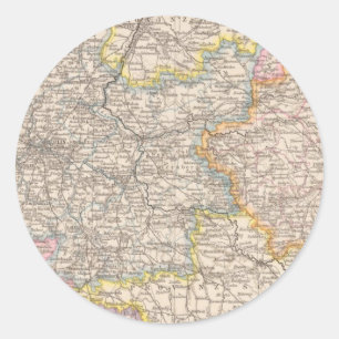 Brandenburg, Posen Atlas-Karte Runder Aufkleber