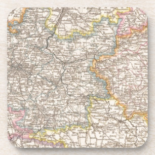 Brandenburg, Posen Atlas Karte Untersetzer