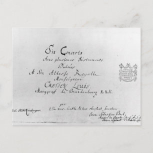 Brandenburger Konzerte, 1721 Postkarte
