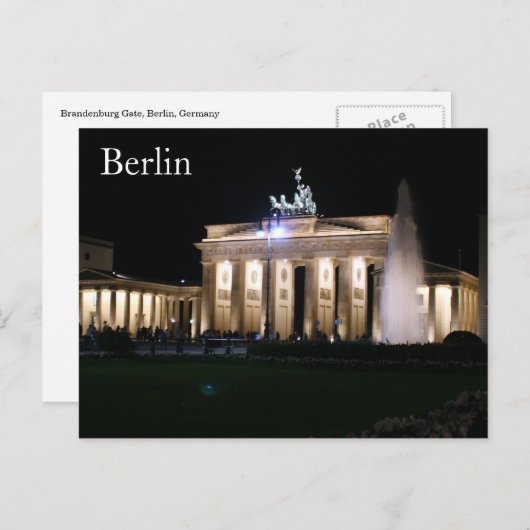 Brandenburger Nacht Postkarte (Vorne/Hinten)