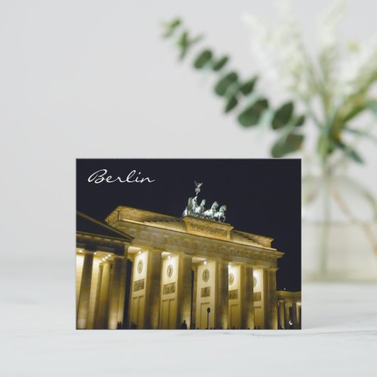 Brandenburger Nachtberlin Postkarte (Stehend Vorderseite)