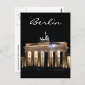 Brandenburger Nachtberlin Postkarte (Vorne/Hinten)