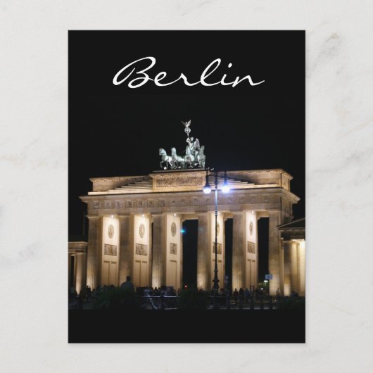 Brandenburger Nachtberlin Postkarte (Vorderseite)