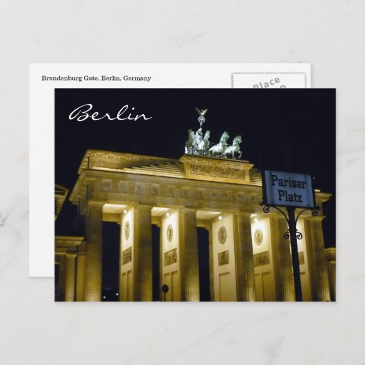 Brandenburger Parkplatz Postkarte (Vorne/Hinten)