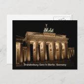 Brandenburger Tor am Abend in Berlin Postkarte (Vorne/Hinten)