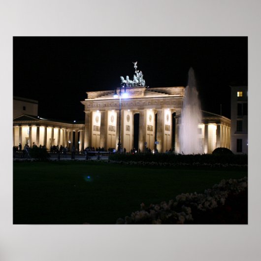 Brandenburger Tor bei Nacht Poster (Vorne)
