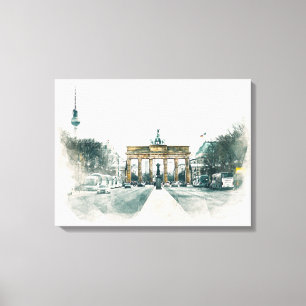 Brandenburger Tor Berlin Aquarellmalerei Leinwanddruck
