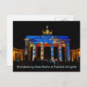 Brandenburger Tor Berlin beim Festival der Lichter Postkarte (Vorne/Hinten)