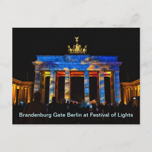Brandenburger Tor Berlin beim Festival der Lichter Postkarte (Vorderseite)
