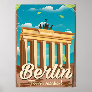 Brandenburger Tor, Berlin Cartoon Reiseplakat Poster
