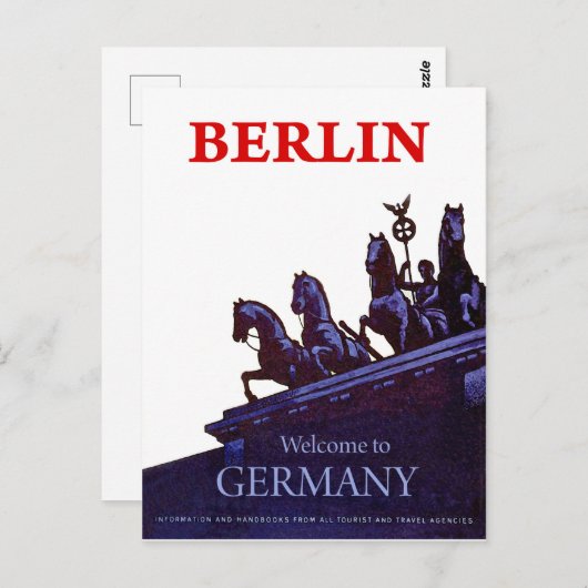 Brandenburger Tor, Berlin, Deutschland, Aussicht v Postkarte (Vorne/Hinten)