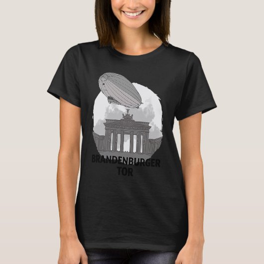 Brandenburger Tor Berlin Germany Silhouette Outlin T-Shirt (Vorderseite)