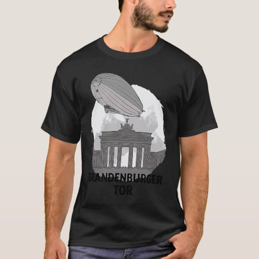 Brandenburger Tor Berlin Germany Silhouette Outlin T-Shirt (Vorderseite)