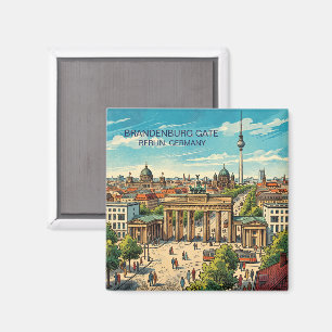 Brandenburger Tor Berlin Reise Kunst Vintage Magnet
