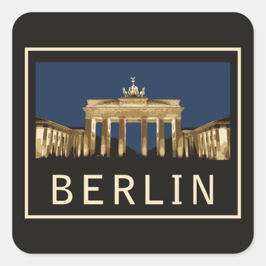 Brandenburger Tor Berlins Quadratischer Aufkleber (Vorderseite)