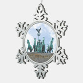 Brandenburger Tor - Brandenburger Felsen Schneeflocken Zinn-Ornament (Rechts)