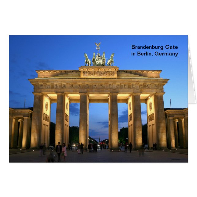 Brandenburger Tor in Berlin, Deutschland am Abend (Vorderseite (Horizontal))