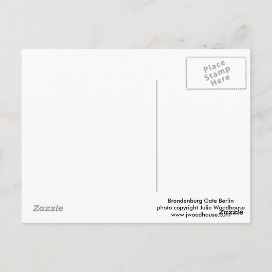 Brandenburger Tor in Berlin Postkarte (Rückseite)