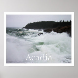 Brandende Brandung, Acadia-Nationalpark Poster
