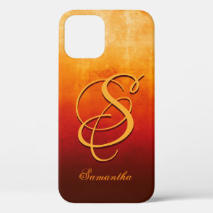 Brandfarben Stilvoll rustikaler Name Monogram Case-Mate iPhone Hülle