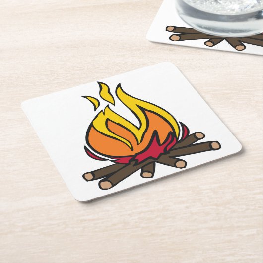 Brandfeuer Rechteckiger Pappuntersetzer (angewinkelt)