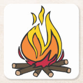 Brandfeuer Rechteckiger Pappuntersetzer (Vorderseite)