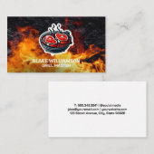 Brandflamme-Steaks auf Grillpit-Logo Visitenkarte (Vorne/Hinten)