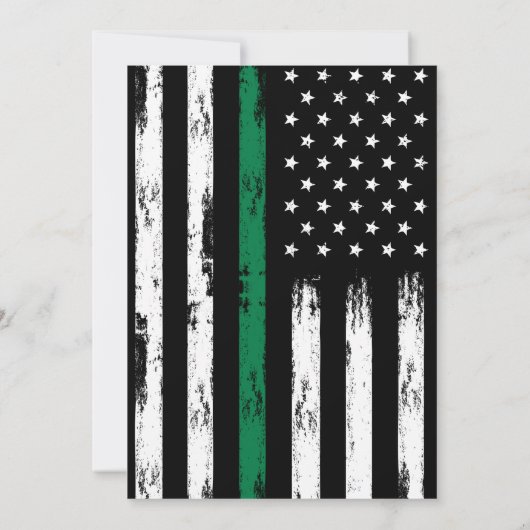 Brandgedämpfte grüne Flagge: Militärruhestand Einladung (Rückseite)