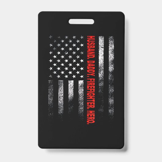 Brandgeschenk | Ehemann Daddy Firefighter Hero Ausweis (Vorderseite)